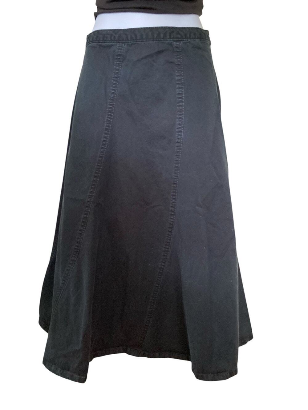 Vintage Gap Y2k 90s Asymmetrical Minimalist Black Cotton Twill Skirt Size 4